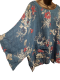 Italian Crinkle Cotton Floral Top