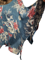 Italian Crinkle Cotton Floral Top