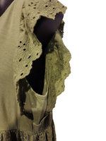 Italian Cotton Frill Sleeve Dress with Broderie Anglaise
