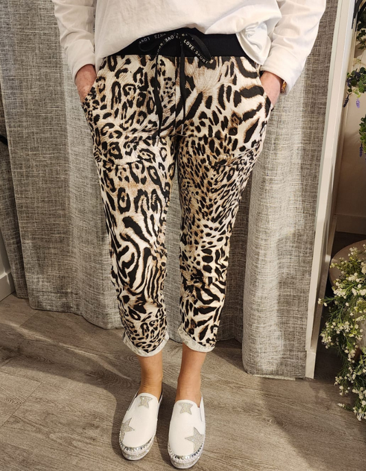 Raphaela Leopard Print Track Pants