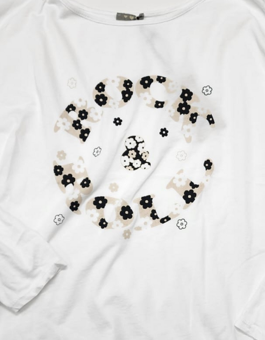 Rock & Roll Flower Print Long Sleeve Top