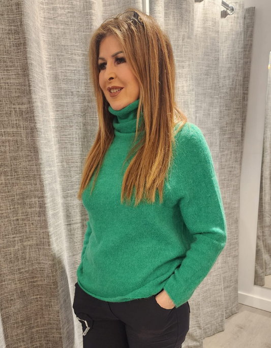 Roll Neck Alpaca Knit Jumper