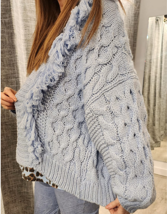 Shaggy Cable knit Cardigan