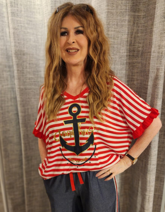 Stripey "Anchor" Top