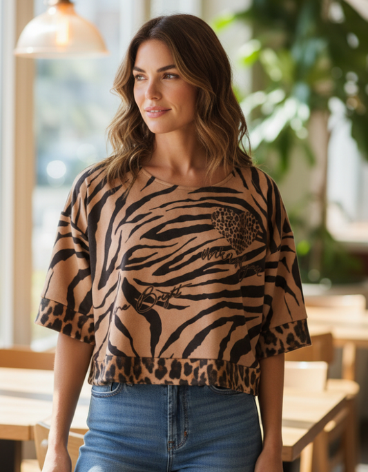 Tiger Stripe Leopard Print Hearts