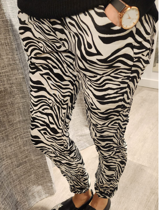 Zebra Stripe Pants with Belt