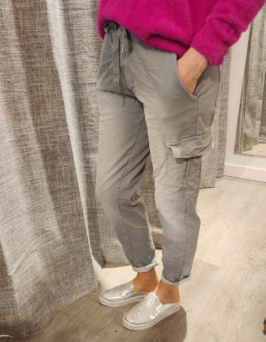 Zip Feature Washed Look Cargo Pants