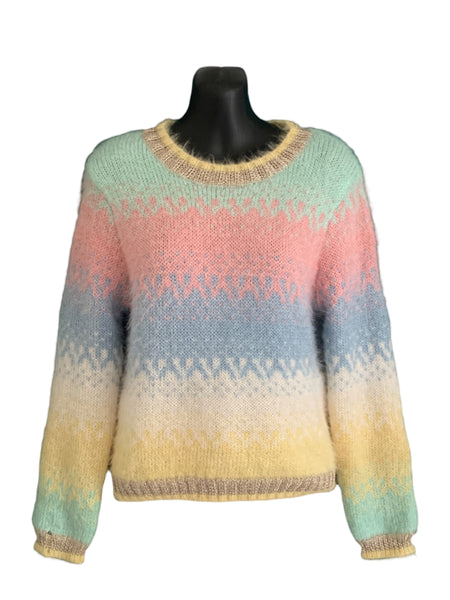 Colourful Round Neck Knit Top