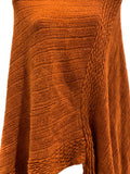 Asymmetric Knitted Poncho / Rust