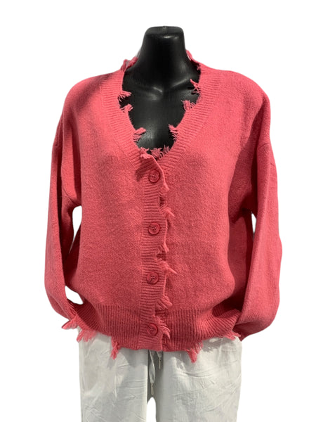 Distressed Edged Button Up Top
