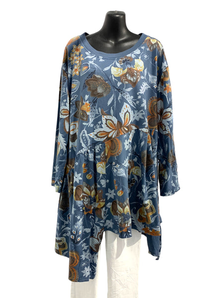 Italian Cotton Floral Tunic Top