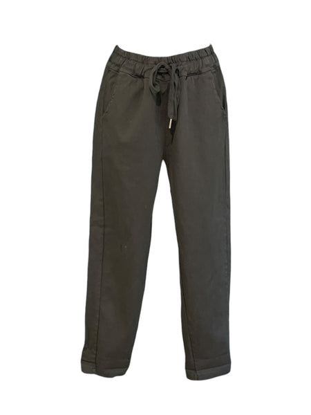 Italian Cotton Pants with Side Pockets / Charcoal
