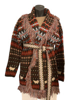 Colourfully Aztec Wrap Around Winter Coat