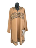Italian Cotton Hooded Dress with Sparkly Sequin Front Feature