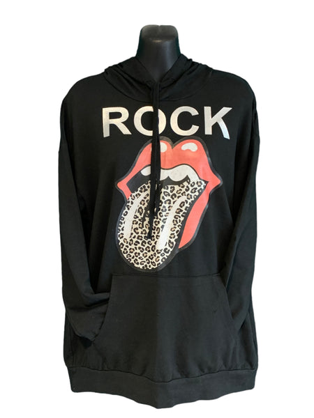 Italian Hooded Top with Front Pocket “Rock”