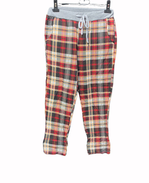 Italian Track Pants “checked-red”