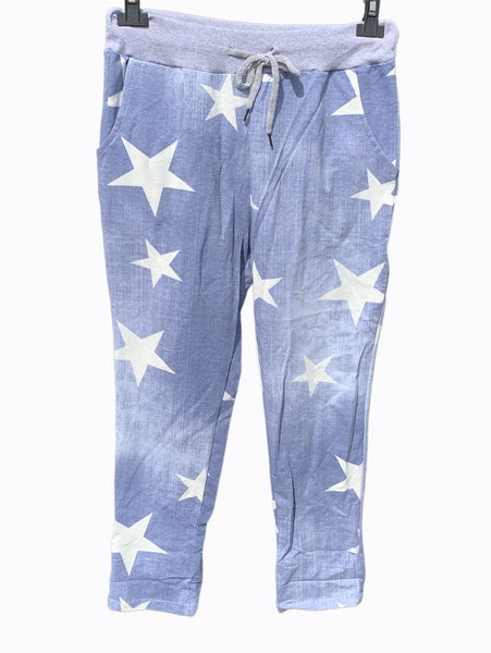 Italian Track Pants “Washed Stars- Light”