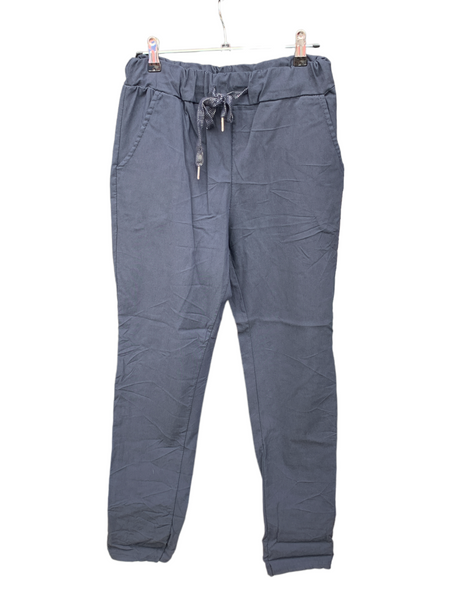 Italian Stretch Plain Colour Pants “Navy Blue”