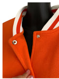 Italian Snap Button Varsity Jacket with Faux Pockets