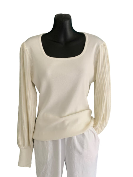 Light Knit Top with Bishop Sleeves