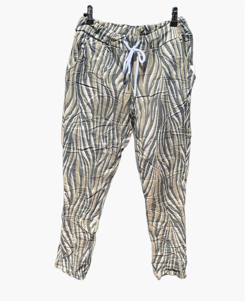 Italian Stretch Pants “Zebra-Tan”
