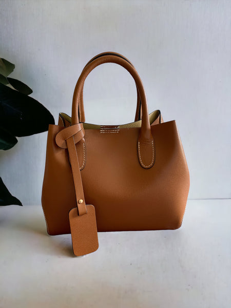 Italian Leather Plain Colour Handbag