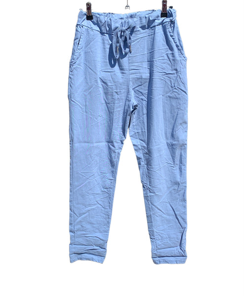 Italian Stretch Plain Colour Pants “Light Blue”