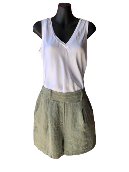 Italian Linen Shorts with Elasticated Waistline